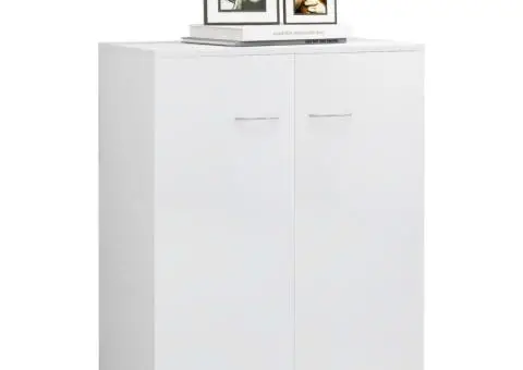 Dulap, alb extralucios, 60x30x75 cm, lemn prelucrat - 4/5