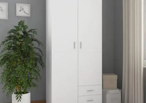 Șifonier, alb, 80x52x180 cm, lemn prelucrat - 1/5