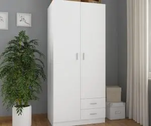 vidaXL Șifonier, alb, 80x52x180 cm, lemn prelucrat