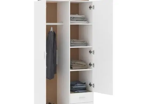 Șifonier, alb, 80x52x180 cm, lemn prelucrat - 4/5