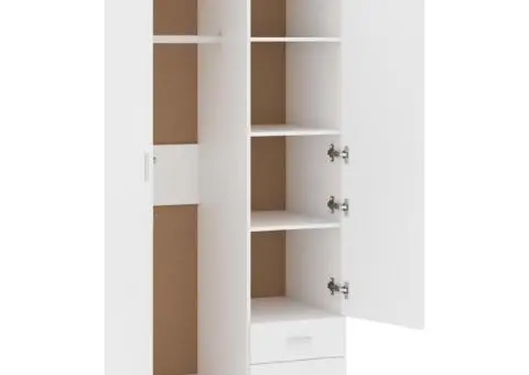 Șifonier, alb, 80x52x180 cm, lemn prelucrat - 5/5