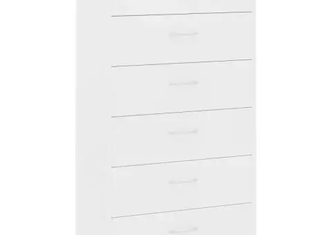 Dulap cu 6 sertare, alb, 50x34x96 cm, lemn prelucrat - 2/5