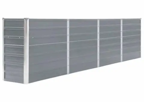 Strat înălțat grădină, gri, 320 x 40 x 77 cm, oțel galvanizat - 1/5