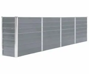 vidaXL Strat înălțat grădină, gri, 320 x 40 x 77 cm, oțel galvanizat