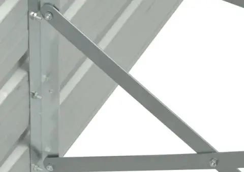 Strat înălțat grădină, gri, 320 x 40 x 77 cm, oțel galvanizat - 5/5