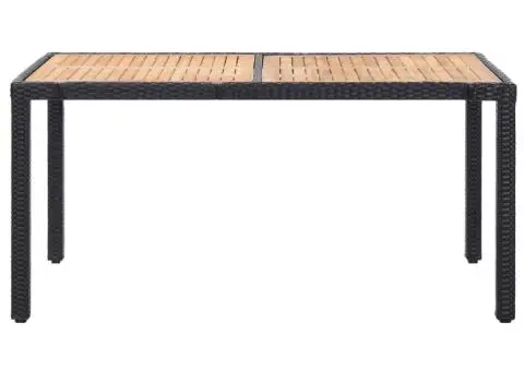 Set mobilier de exterior cu perne, 7 piese, negru, poliratan - 2/5