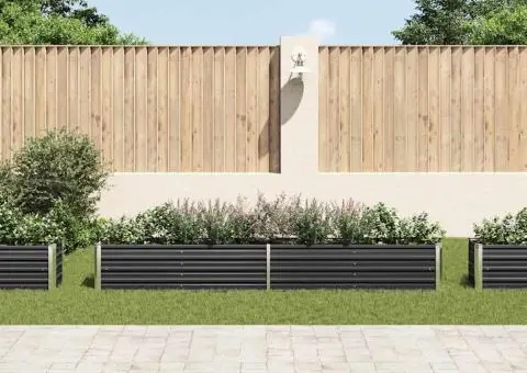 Strat înălțat de grădină antracit 320x40x45 cm oțel galvanizat - 3/5