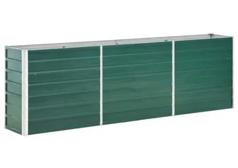Strat înălțat de grădină, verde, 240x40x77 cm, oțel galvanizat - 2/5