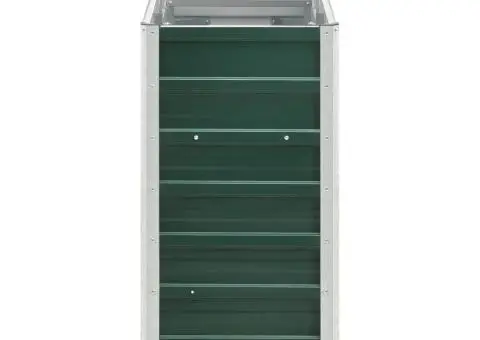 Strat înălțat de grădină, verde, 240x40x77 cm, oțel galvanizat - 5/5