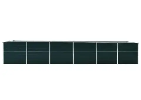 Strat înălțat de grădină, verde, 480x80x77 cm, oțel galvanizat - 3/5