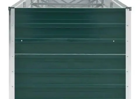 Strat înălțat de grădină, verde, 480x80x77 cm, oțel galvanizat - 4/5