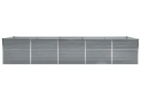 Strat înălțat de grădină, gri, 400x80x77 cm, oțel galvanizat - 3/5