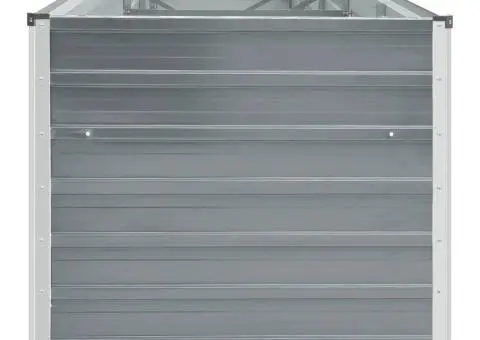 Strat înălțat de grădină, gri, 400x80x77 cm, oțel galvanizat - 4/5