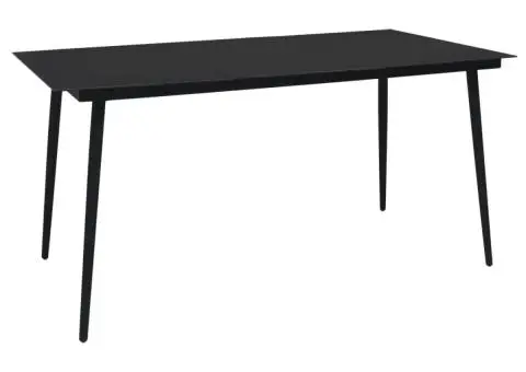 Set mobilier de exterior, 7 piese, negru, frânghie și oțel - 2/5