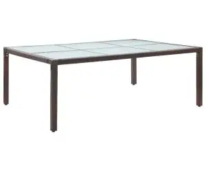 vidaXL Masă de exterior, maro, 200 x 150 x 74 cm, poliratan