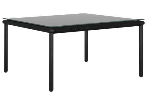 Set mobilier de grădină cu perne, 6 piese, negru, PVC - 4/5