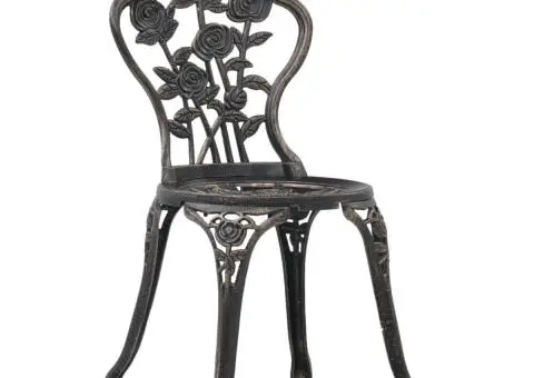 Scaune de bistro, 2 buc., bronz, aluminiu turnat - 2/5