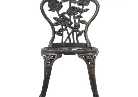 Scaune de bistro, 2 buc., bronz, aluminiu turnat - 3/5