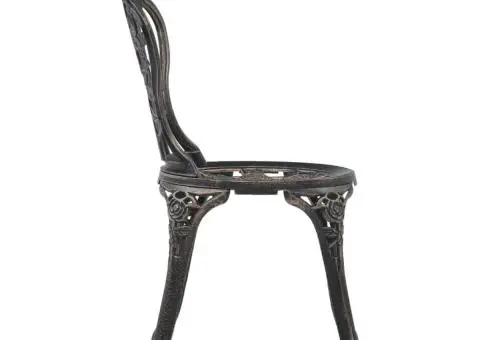 Scaune de bistro, 2 buc., bronz, aluminiu turnat - 4/5