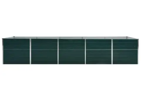 Strat înălțat de grădină, verde, 400x80x45 cm, oțel galvanizat - 3/5