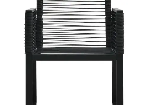 Scaune de grădină, 2 buc., negru, ratan PVC - 3/5