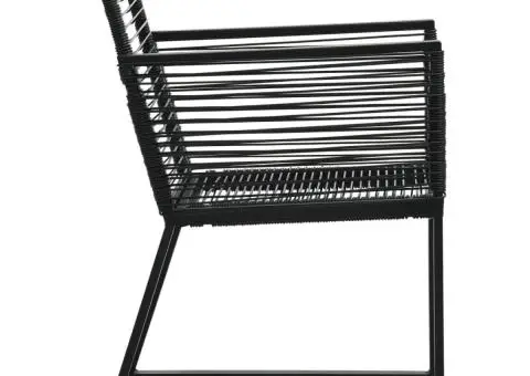 Scaune de grădină, 2 buc., negru, ratan PVC - 4/5