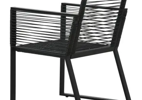 Scaune de grădină, 2 buc., negru, ratan PVC - 5/5