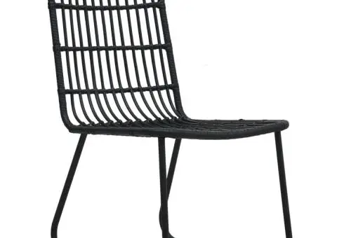Set mobilier de bistro, 3 piese, negru, poliratan - 4/5