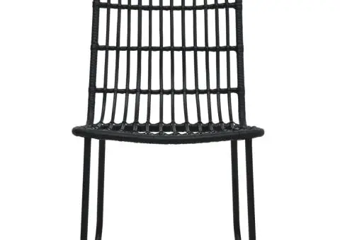 Set mobilier de bistro, 3 piese, negru, poliratan - 5/5