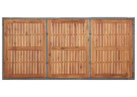 Masă de grădină, gri, 200x150x74 cm, poliratan și lemn acacia - 4/5