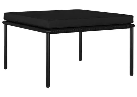 Set mobilier de grădină cu perne, 3 piese, negru, PVC - 4/5