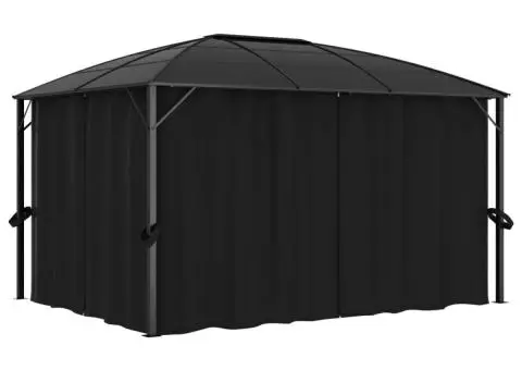 Pavilion cu perdele, antracit, 400 x 300 x 265 cm - 1/5