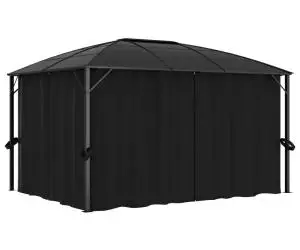 vidaXL Pavilion cu perdele, antracit, 400 x 300 x 265 cm