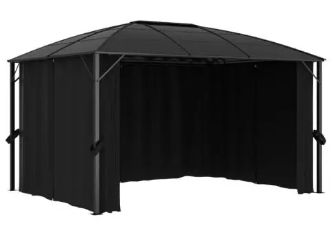 Pavilion cu perdele, antracit, 400 x 300 x 265 cm - 5/5