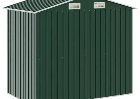 Șopron de grădină cu etajeră, verde, 205 x 130 x 183 cm, fier - 5/5