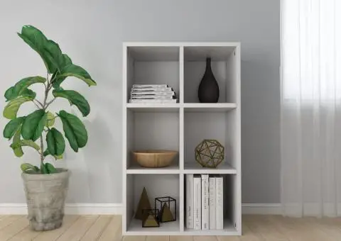 Bibliotecă/Servantă, alb, 66x30x98 cm, PAL - 1/5