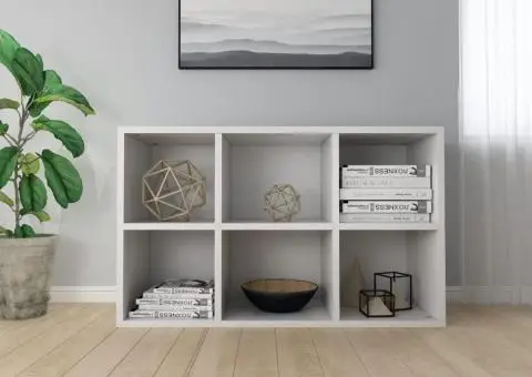 Bibliotecă/Servantă, alb, 66x30x98 cm, PAL - 4/5