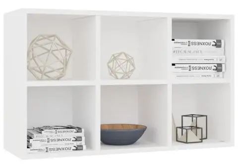 Bibliotecă/Servantă, alb, 66x30x98 cm, PAL - 5/5