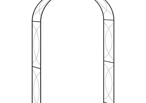 Arcadă de grădină, negru, 150 x 34 x 240 cm, fier - 1/5