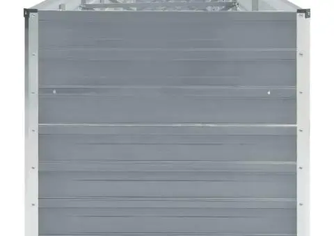 Strat înălțat de grădină, gri, 600x80x77 cm, oțel galvanizat - 4/5