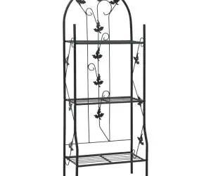 vidaXL Suport de plante, 3 niveluri, negru, 52 x 28 x 128 cm, fier