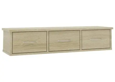 Dulap de perete cu sertare, stejar Sonoma, 88x26x18,5 cm - 2/5