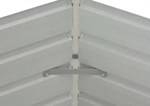 Strat înălțat de grădină, verde, 129x129x46 cm, oțel galvanizat - 5/5