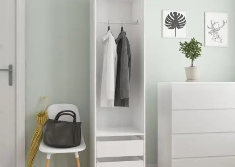 Șifonier cu sertare alb extralucios 50x50x200 cm lemn prelucrat - 1/5