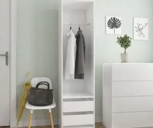 vidaXL Șifonier cu sertare alb extralucios 50x50x200 cm lemn prelucrat