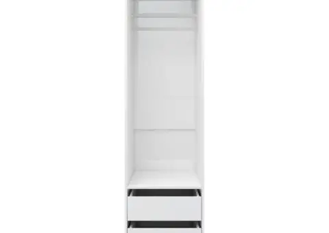 Șifonier cu sertare alb extralucios 50x50x200 cm lemn prelucrat - 4/5