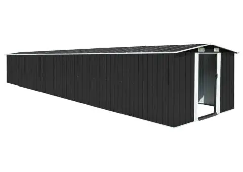 Șopron de grădină, antracit, 257x779x181 cm, oțel galvanizat - 1/5