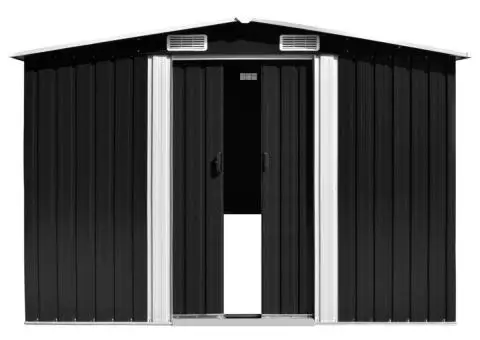 Șopron de grădină, antracit, 257x779x181 cm, oțel galvanizat - 3/5