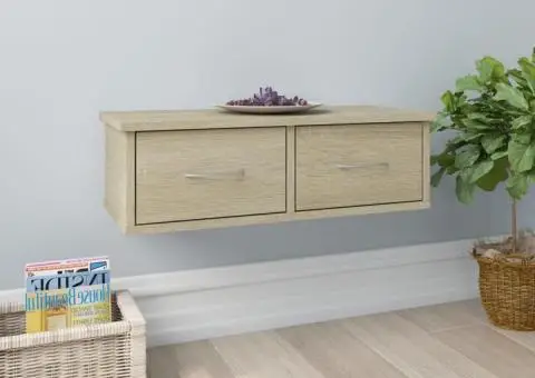 Raft de perete cu sertare, stejar sonoma, 60x26x18,5 cm - 1/5