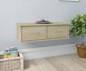 vidaXL Raft de perete cu sertare, stejar sonoma, 60x26x18,5 cm